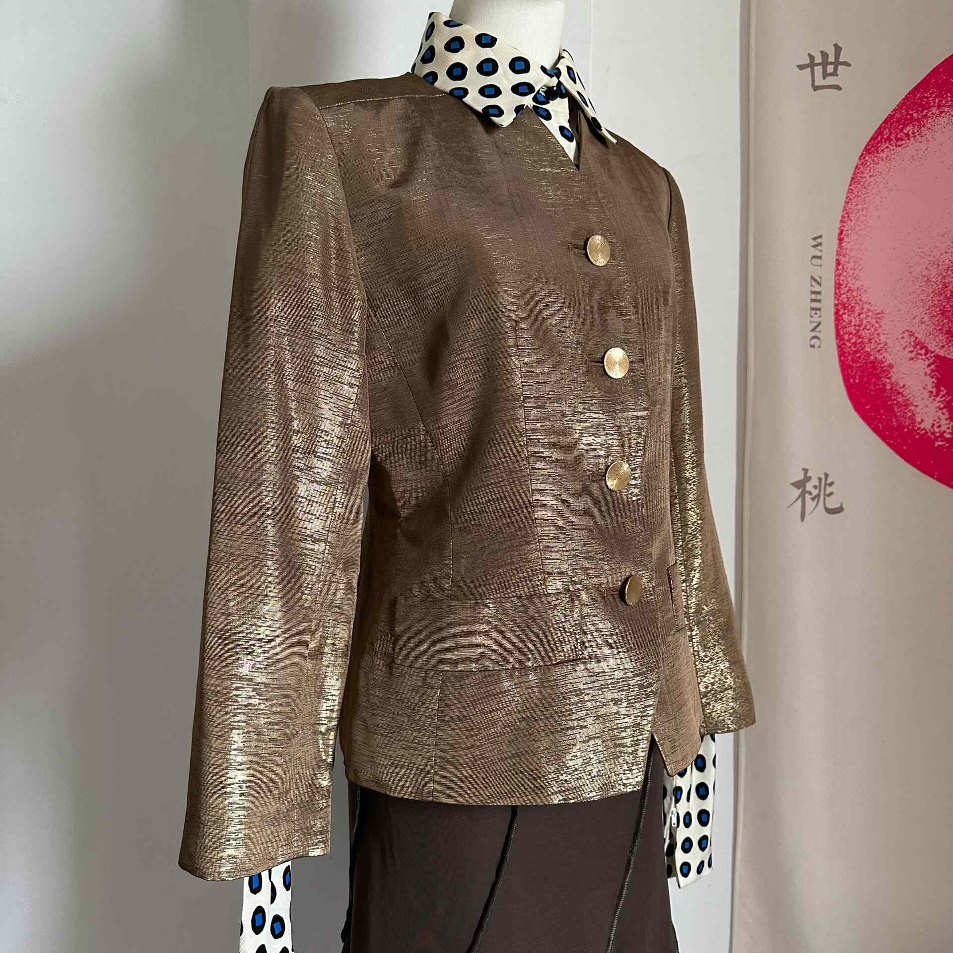Saint Laurent Paris Yves Saint Laurent Vintage Brown Blazer Size S / US 4 / IT 40 - 2 Thumbnail