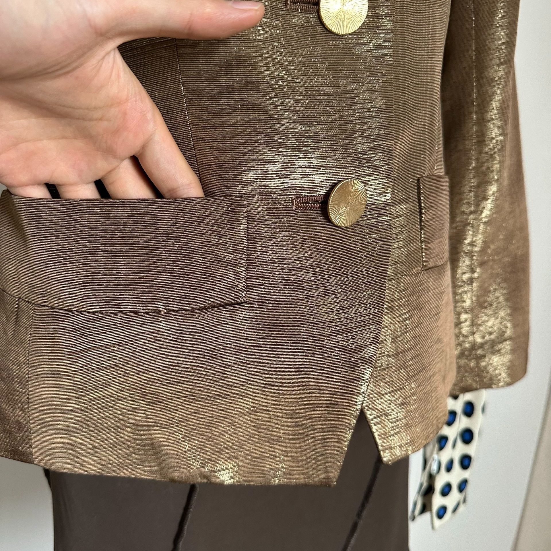 Saint Laurent Paris Yves Saint Laurent Vintage Brown Blazer Size S / US 4 / IT 40 - 6 Thumbnail