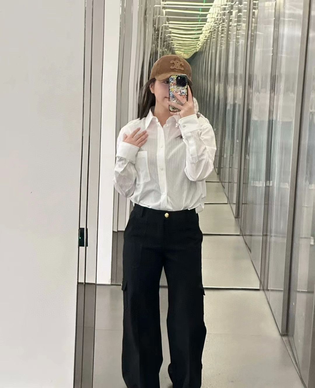 Saint Laurent Paris Celine White Striped Long-sleeve Shirt Size S / US 4 / IT 40 - 5 Thumbnail