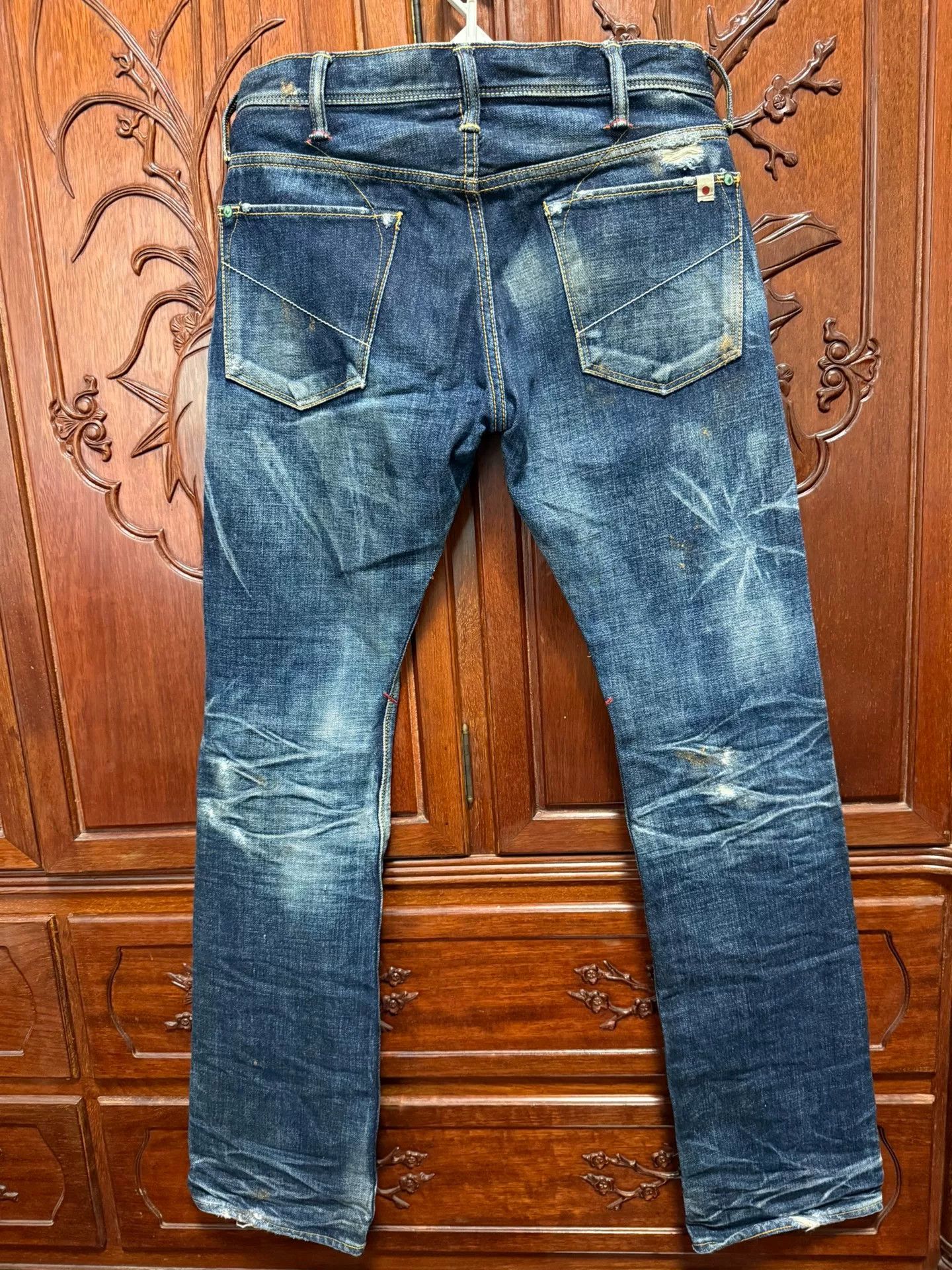 Japanese Brand Men's Okayama Selvedge Straight Slim Jeans Size US 30 / EU 46 - 4 Thumbnail