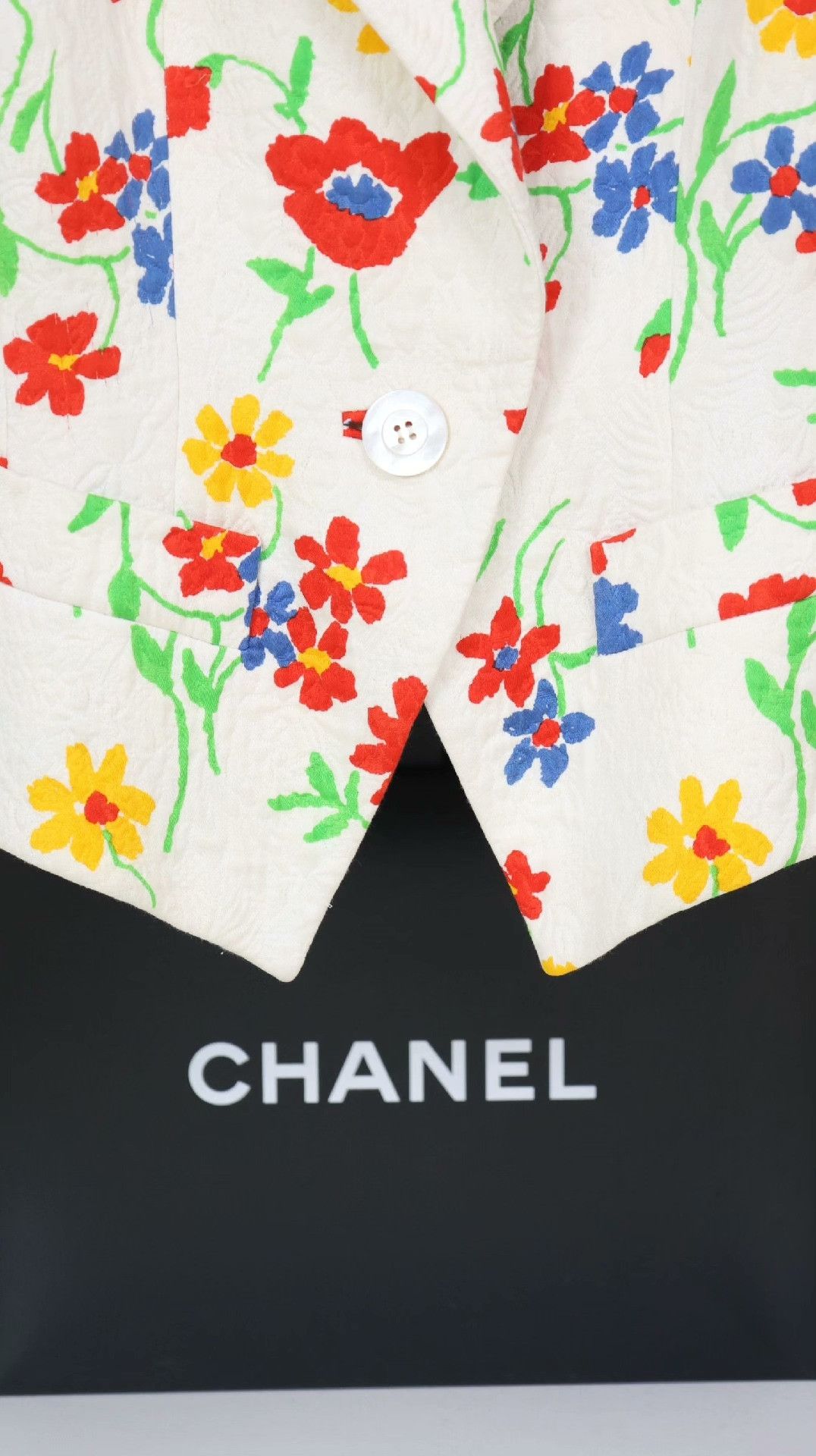 Saint Laurent Paris YSL White Floral Pattern Blazer Size S / US 4 / IT 40 - 6 Thumbnail