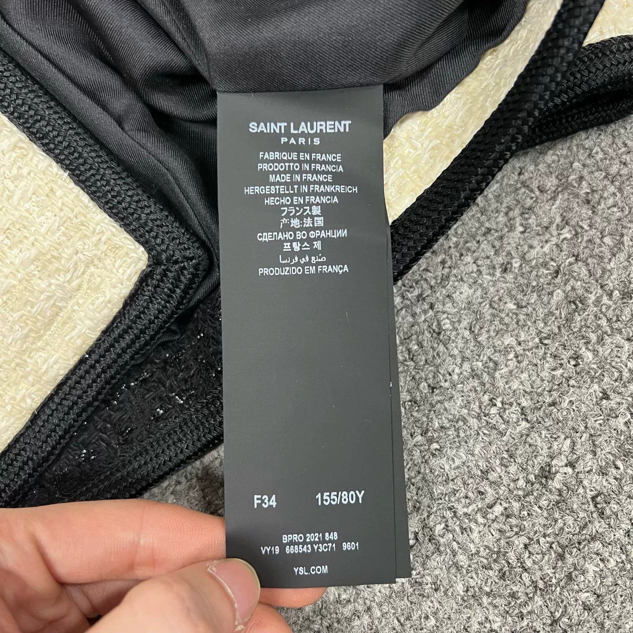Saint Laurent Paris Saint Laurent Black White Tweed Jacket Size XXS / US 00 / IT 34 - 6 Thumbnail