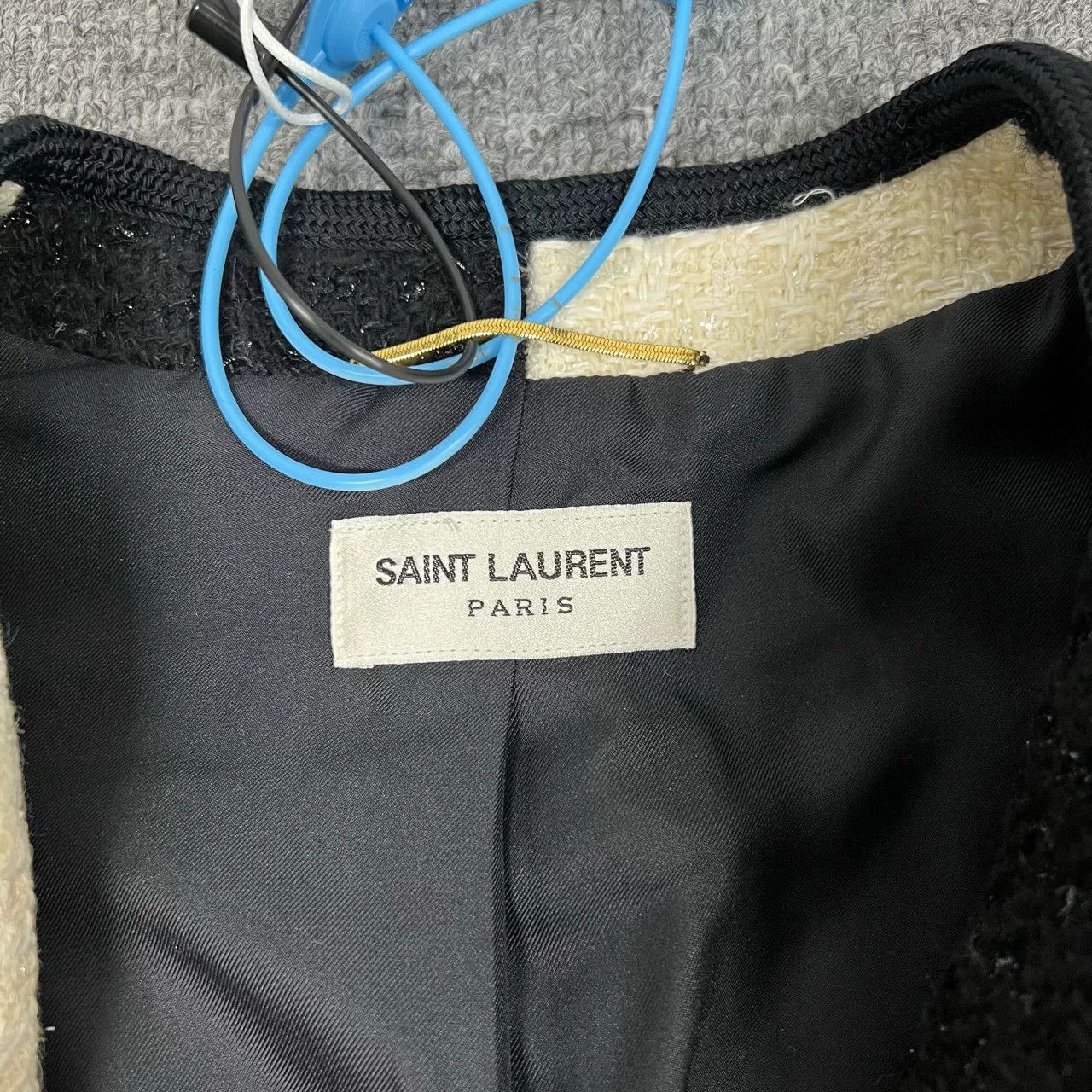 Saint Laurent Paris Saint Laurent Black White Tweed Jacket Size XXS / US 00 / IT 34 - 5 Thumbnail