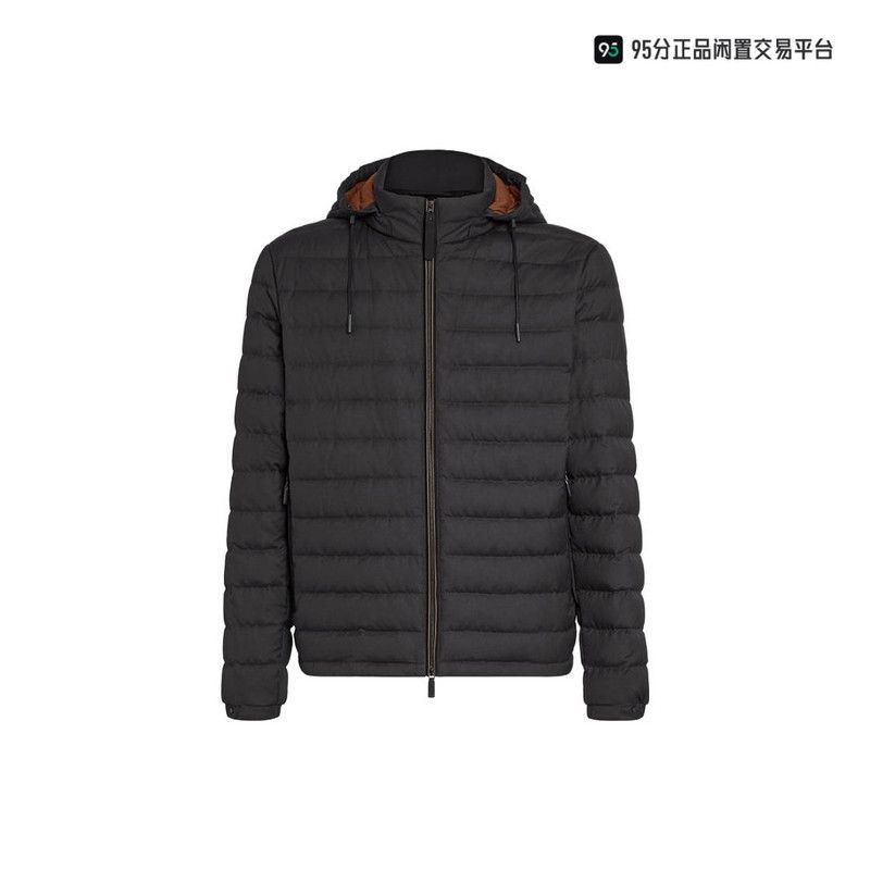 Ermenegildo Zegna Zegna Solid Hooded Zip Casual Jacket Size US S / EU 44-46 / 1 - 6 Thumbnail