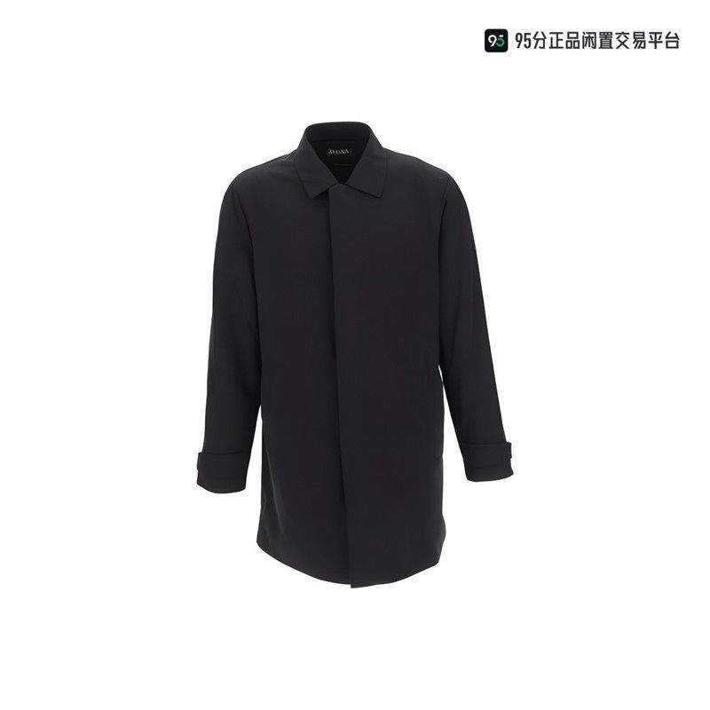 Ermenegildo Zegna Zegna FW22 Men's Solid Lapel Mid-Length Jacket Size US L / EU 52-54 / 3 - 3 Thumbnail