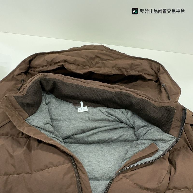 Ermenegildo Zegna Ermenegildo Zegna Solid Hooded Zip Down Jacket Size US L / EU 52-54 / 3 - 5 Thumbnail