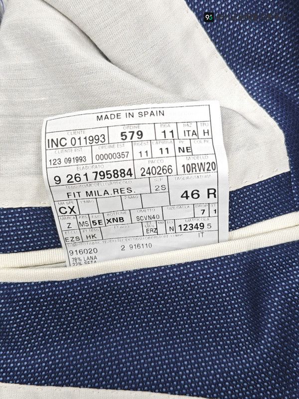 Ermenegildo Zegna Ermenegildo Zegna Men's Wool-Silk Blue Suit Size US S / EU 44-46 / 1 - 4 Thumbnail