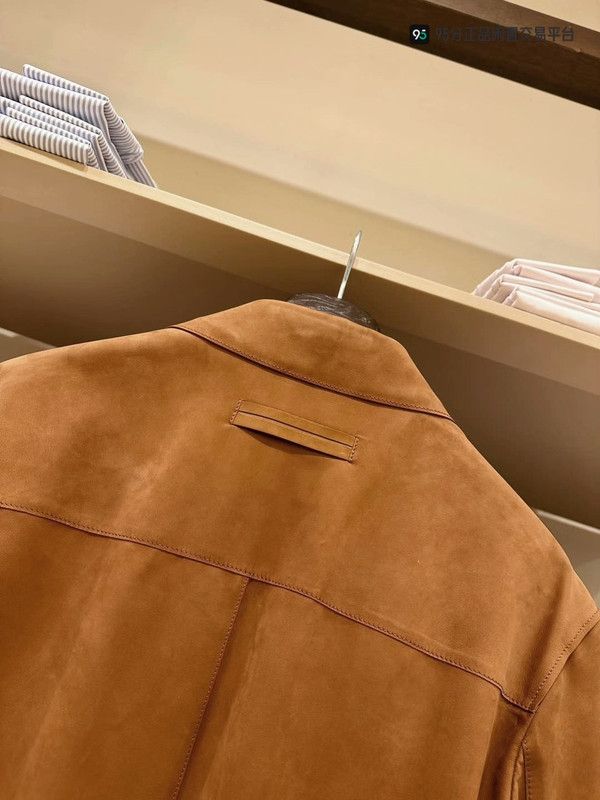 Ermenegildo Zegna Zegna Brown Suede Lapel Leather Jacket Size US M / EU 48-50 / 2 - 6 Thumbnail