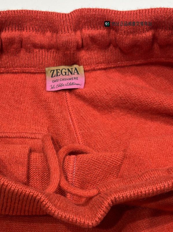 Ermenegildo Zegna Zegna Men's Red Brushed Drawstring Knit Sweatpants Size US 28 / EU 44 - 3 Thumbnail