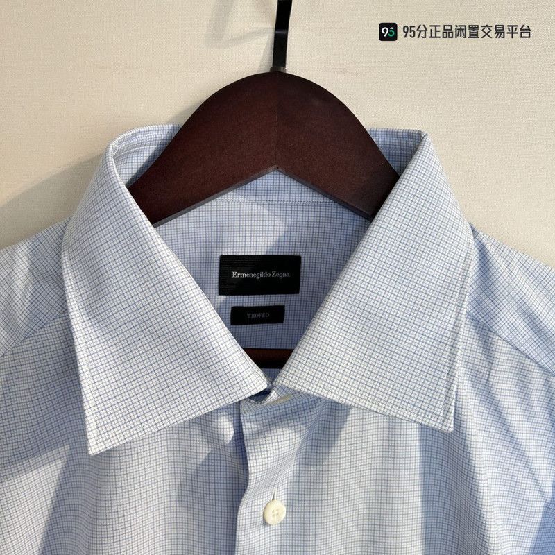 Ermenegildo Zegna Ermenegildo Zegna Trofeo Check Long-Sleeve Shirt Size US XS / EU 42 / 0 - 5 Thumbnail
