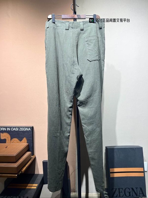 Ermenegildo Zegna Zegna SS22 Solid Belted Straight Casual Pants Size US 34 / EU 50 - 4 Thumbnail