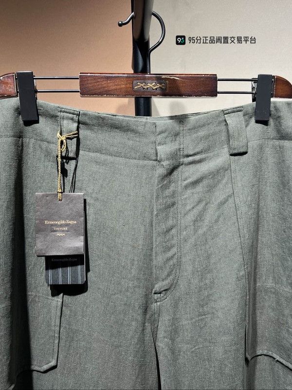 Ermenegildo Zegna Zegna SS22 Solid Belted Straight Casual Pants Size US 34 / EU 50 - 2 Thumbnail