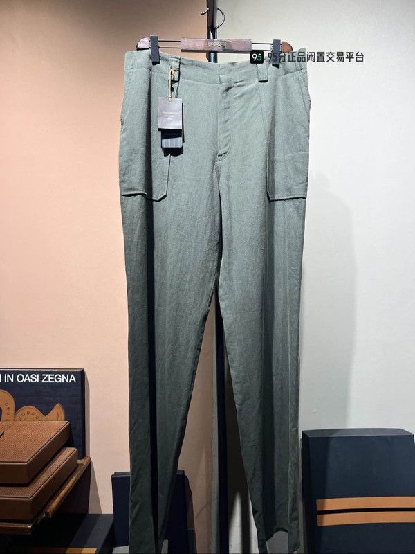Ermenegildo Zegna Zegna SS22 Solid Belted Straight Casual Pants Size US 34 / EU 50 - 5 Thumbnail