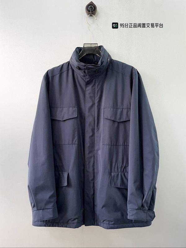Loro Piana Loro Piana Men's Blue Stand Collar Jacket Size US L / EU 52-54 / 3 - 3 Thumbnail