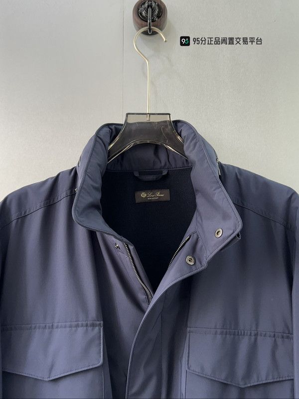 Loro Piana Loro Piana Men's Blue Stand Collar Jacket Size US L / EU 52-54 / 3 - 4 Thumbnail