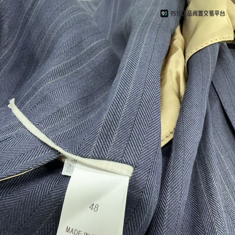 Brunello Cucinelli Brunello Cucinelli Blue Single-Breasted Blazer Size US M / EU 48-50 / 2 - 7 Thumbnail