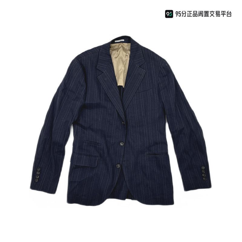 Brunello Cucinelli Brunello Cucinelli Blue Single-Breasted Blazer Size US M / EU 48-50 / 2 - 3 Thumbnail