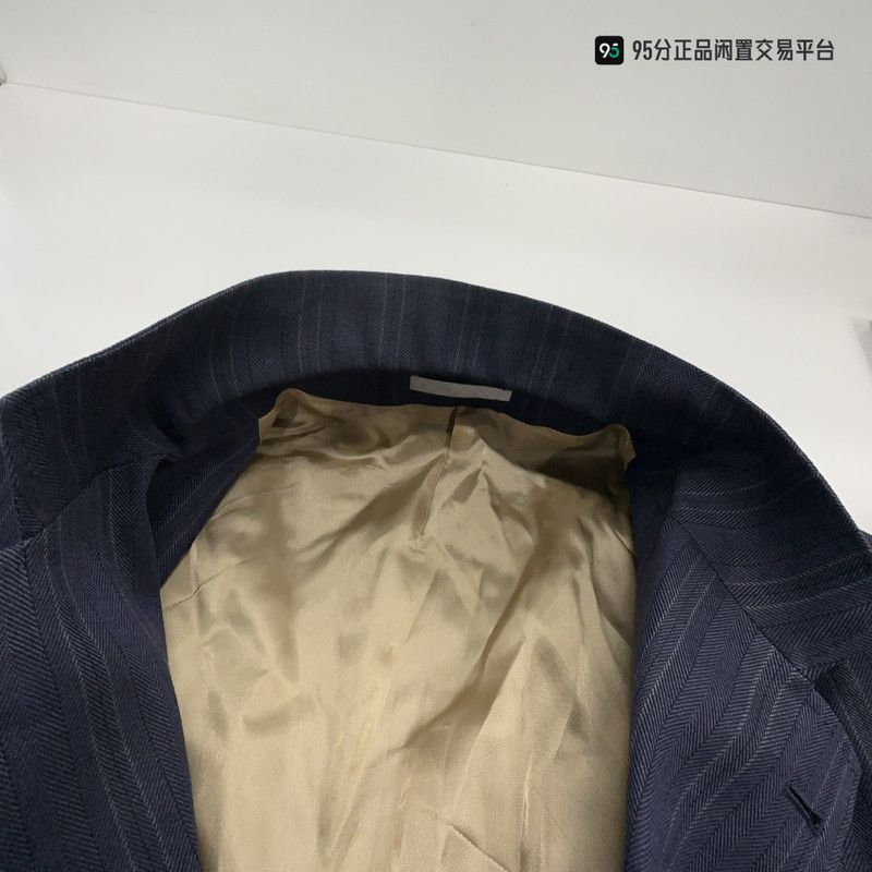 Brunello Cucinelli Brunello Cucinelli Blue Single-Breasted Blazer Size US M / EU 48-50 / 2 - 2 Thumbnail