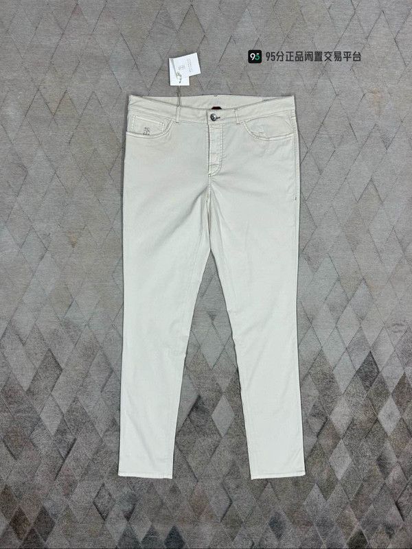 Brunello Cucinelli Brunello Cucinelli Unisex White Casual Pants Size US 32 / EU 48 - 3 Thumbnail