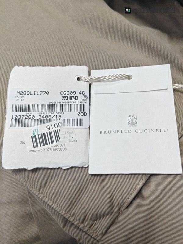 Brunello Cucinelli Brunello Cucinelli Men's Solid Button Mid-Rise Casual Pants Size US 28 / EU 44 - 2 Thumbnail