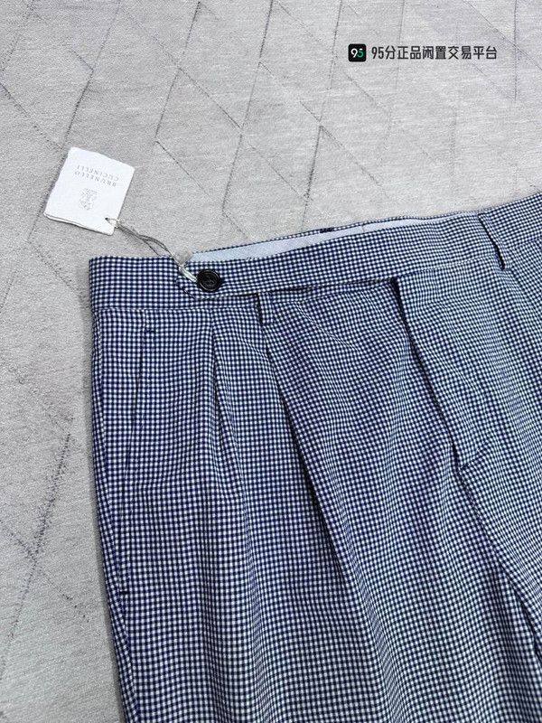 Brunello Cucinelli Brunello Cucinelli Men's Blue Check Casual Pants Size US 32 / EU 48 - 2 Thumbnail