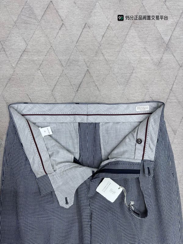 Brunello Cucinelli Brunello Cucinelli Men's Blue Check Casual Pants Size US 32 / EU 48 - 3 Thumbnail