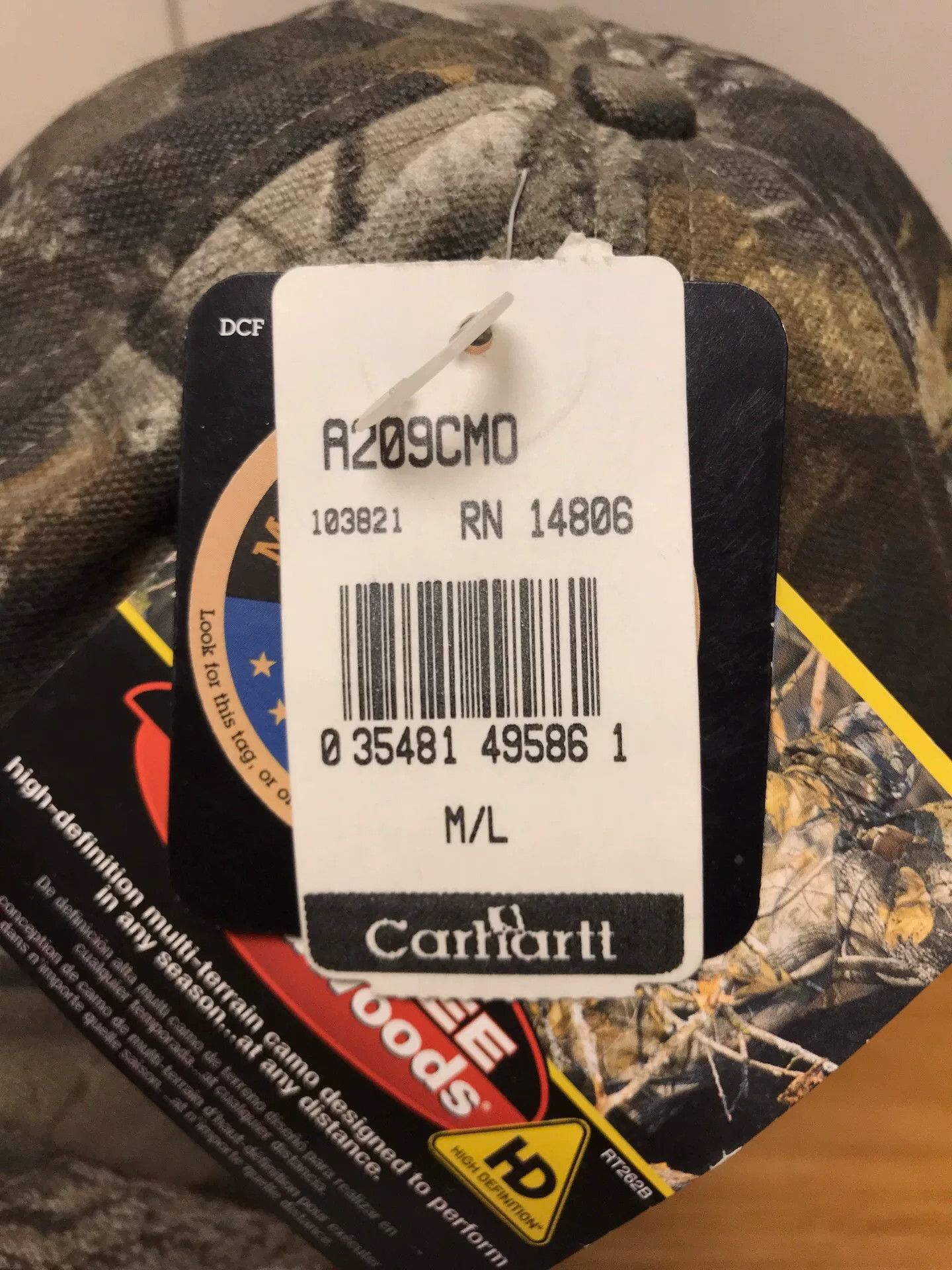 Carhartt Carhartt x Realtree A209 Camo Baseball Cap Size ONE SIZE - 8 Thumbnail