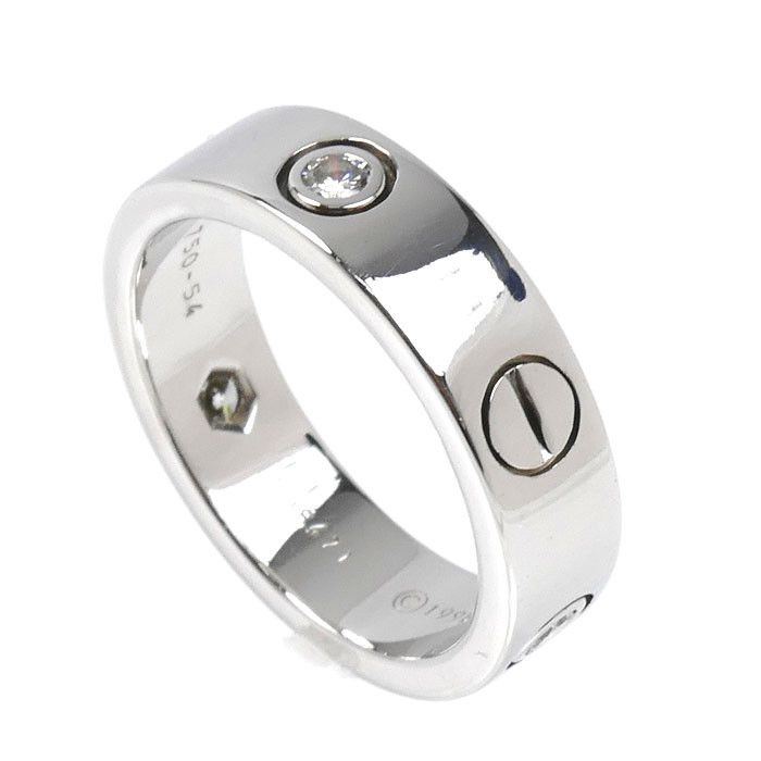 Cartier Cartier Cartier Love Au750 White Gold Diamond Ring Size 14 Precious Metal Ring DUTY FREE for USA Size ONE SIZE - 2 Thumbnail