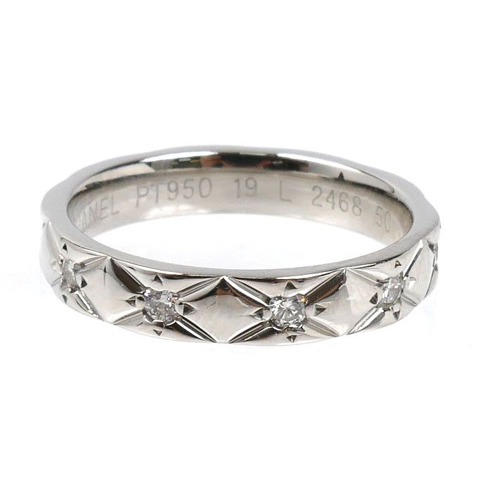 Chanel Chanel Chanel Matelasse Pt950 Platinum Diamond Ring Size 50 Precious Metal Ring DUTY FREE for USA Size ONE SIZE - 3 Thumbnail