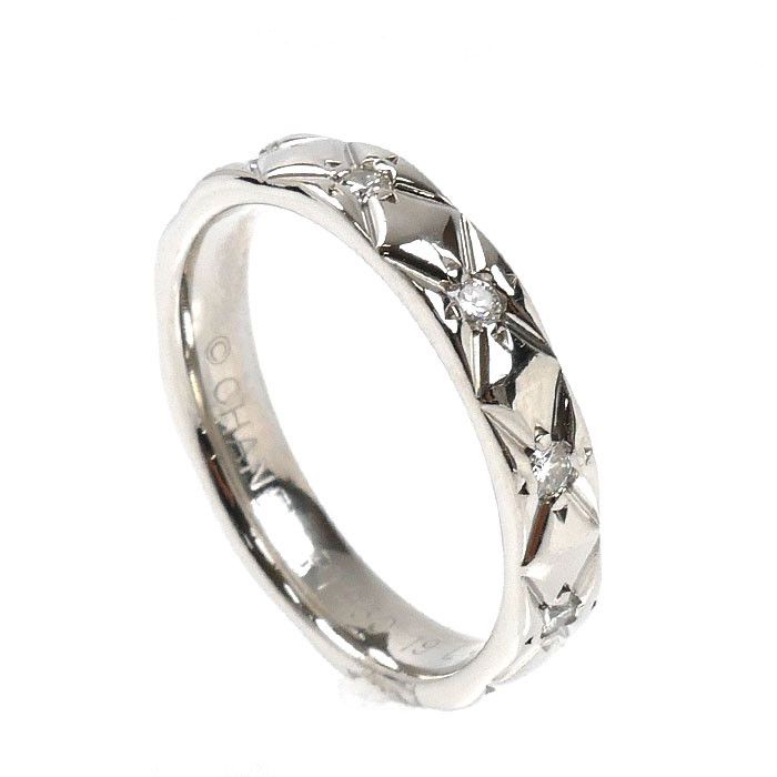 Chanel Chanel Chanel Matelasse Pt950 Platinum Diamond Ring Size 50 Precious Metal Ring DUTY FREE for USA Size ONE SIZE - 2 Thumbnail