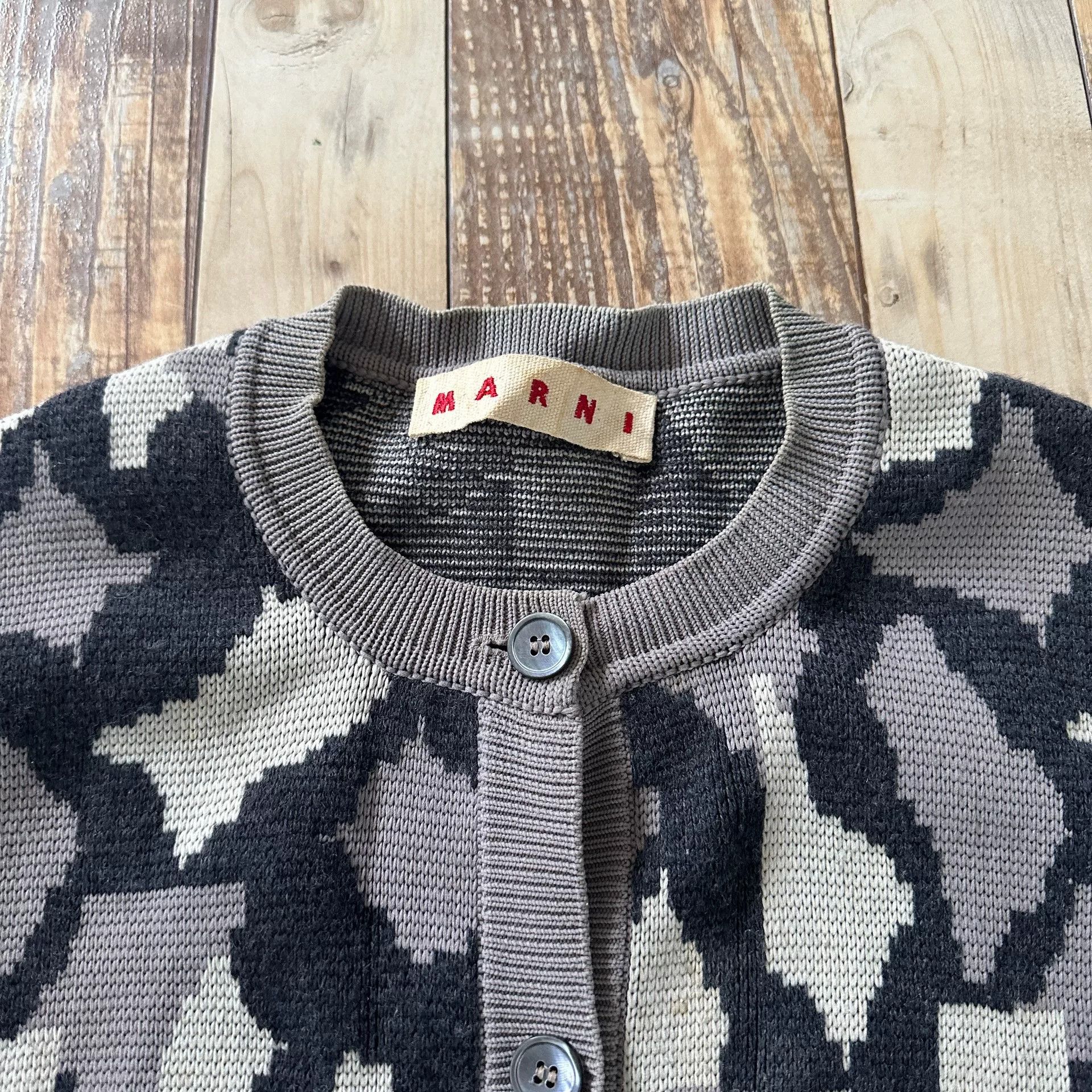 Marni Marni Houndstooth Camouflage Knit Cardigan Size M / US 6-8 / IT 42-44 - 3 Thumbnail