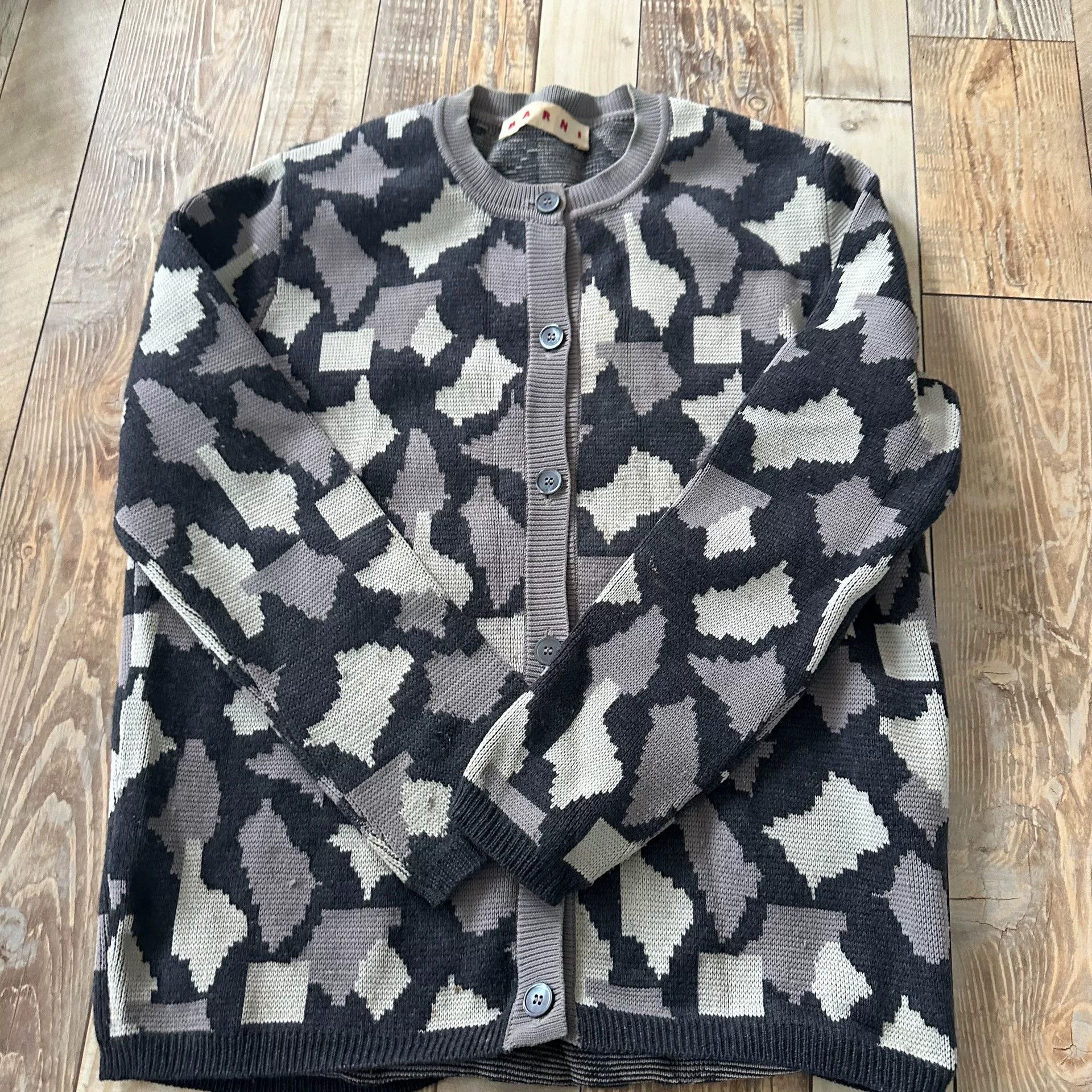 Marni Marni Houndstooth Camouflage Knit Cardigan Size M / US 6-8 / IT 42-44 - 6 Thumbnail