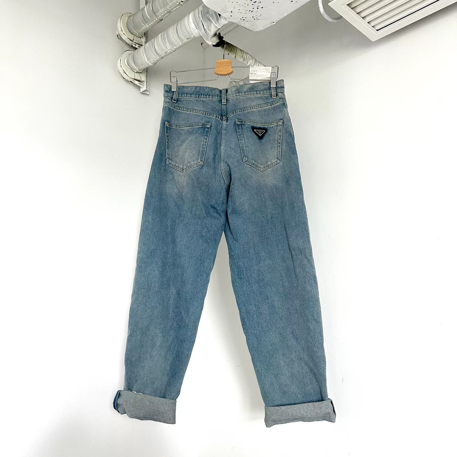 Prada Prada Blue Triangle Logo Washed Jeans Size US 30 / EU 46 - 2 Thumbnail