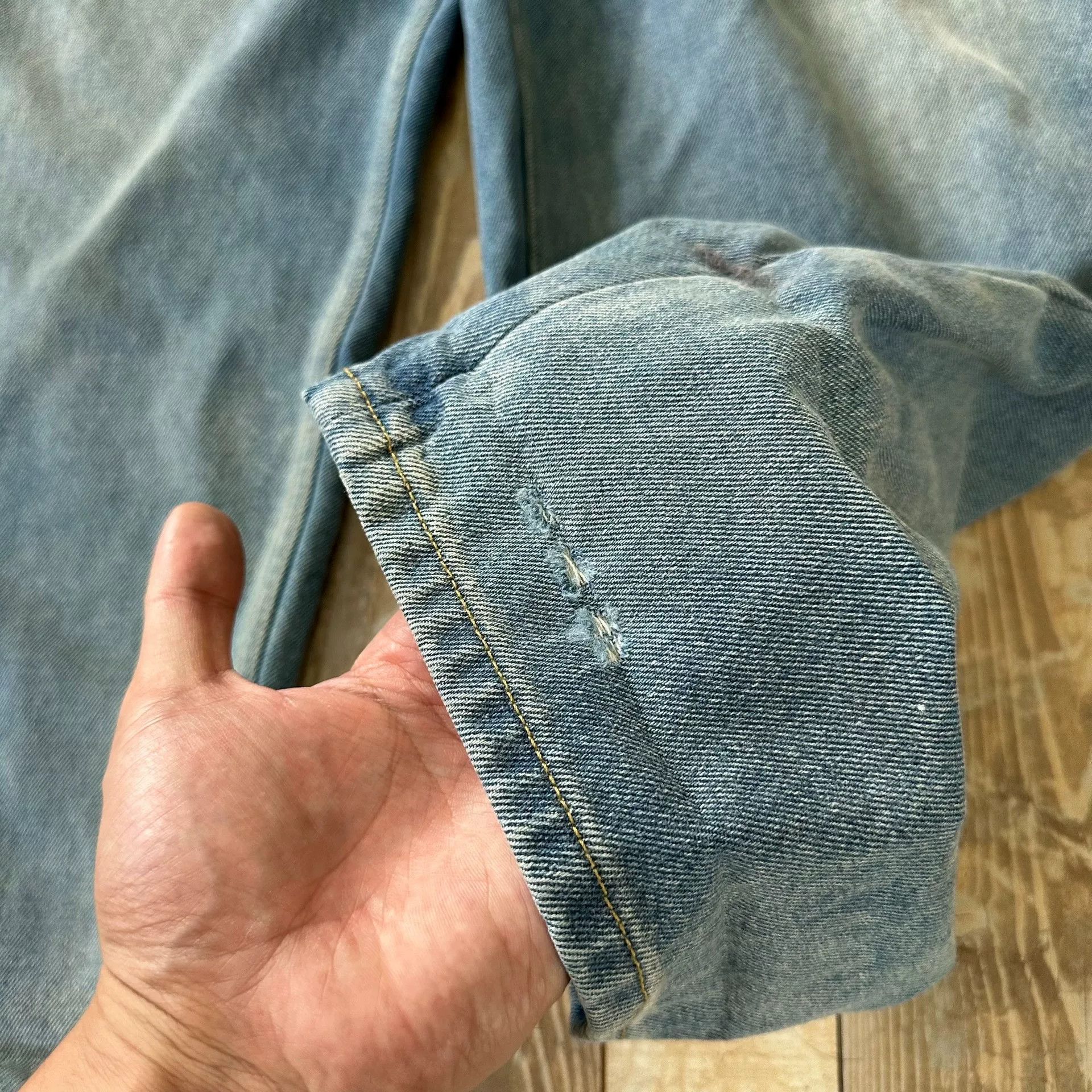 Prada Prada Blue Triangle Logo Washed Jeans Size US 30 / EU 46 - 6 Thumbnail