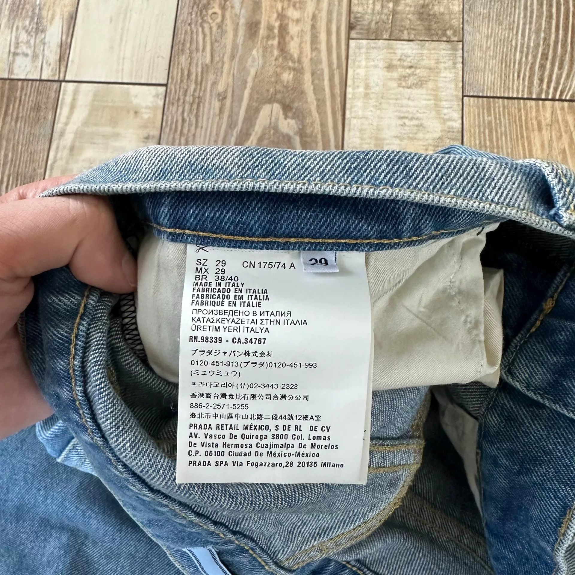 Prada Prada Blue Triangle Logo Washed Jeans Size US 30 / EU 46 - 8 Thumbnail