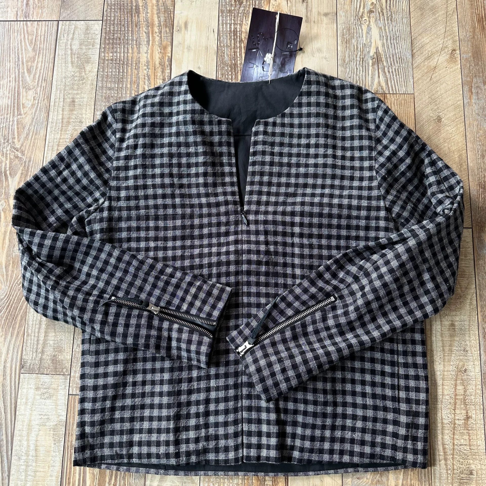 SUNSEA Sunsea Gray Plaid Zip Jacket Size M / US 6-8 / IT 42-44 - 3 Thumbnail