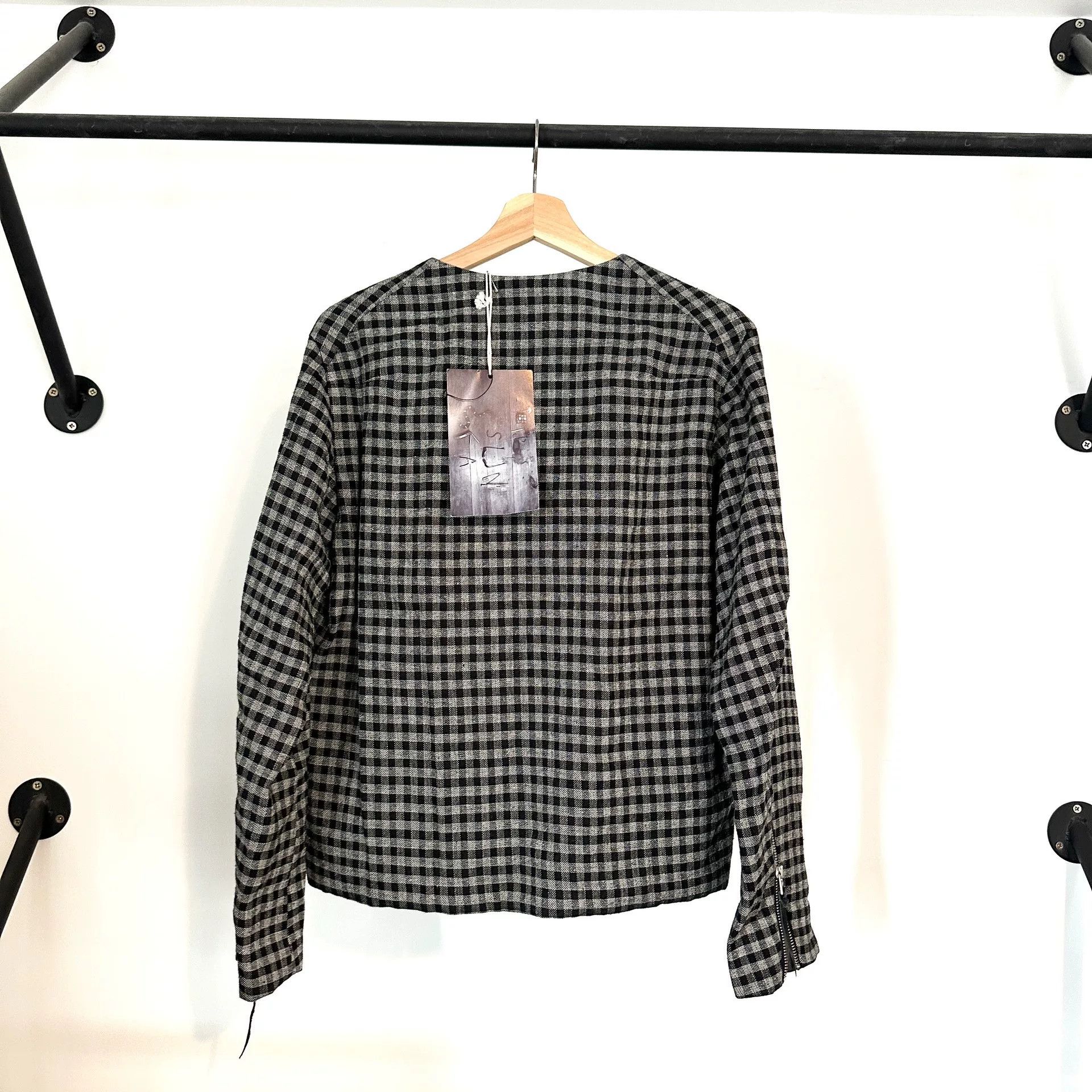 SUNSEA Sunsea Gray Plaid Zip Jacket Size M / US 6-8 / IT 42-44 - 2 Thumbnail