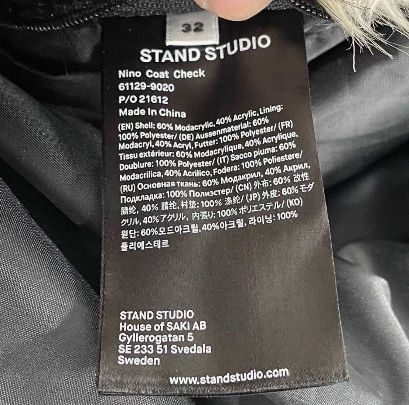 STAND STUDIO Stand Studio Checkered Eco Fur Coat Size M / US 6-8 / IT 42-44 - 5 Thumbnail