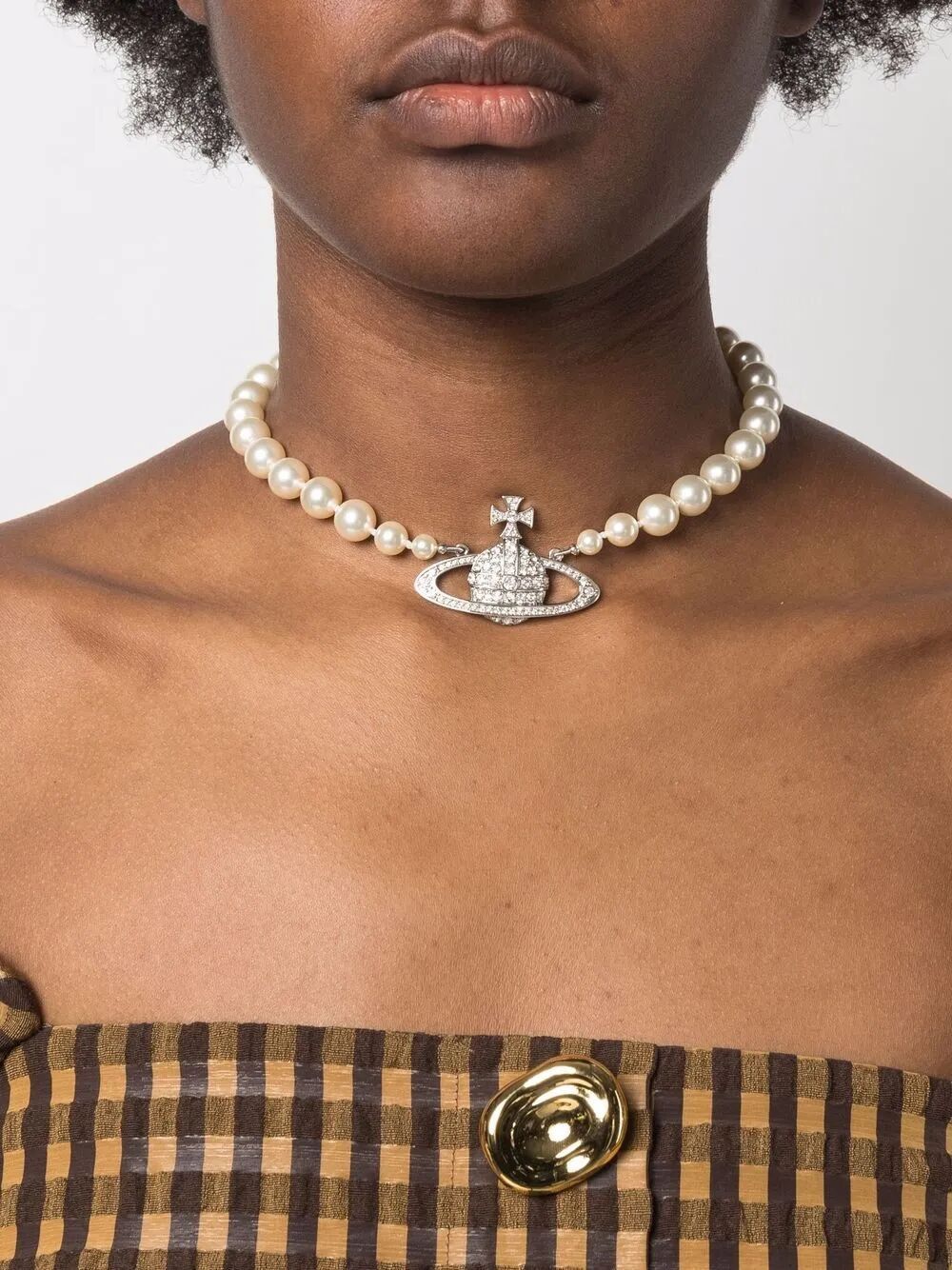 Vivienne Westwood "ONE ROW PEARL BAS" RELIEF NECKLACE Size ONE SIZE - 3 Thumbnail