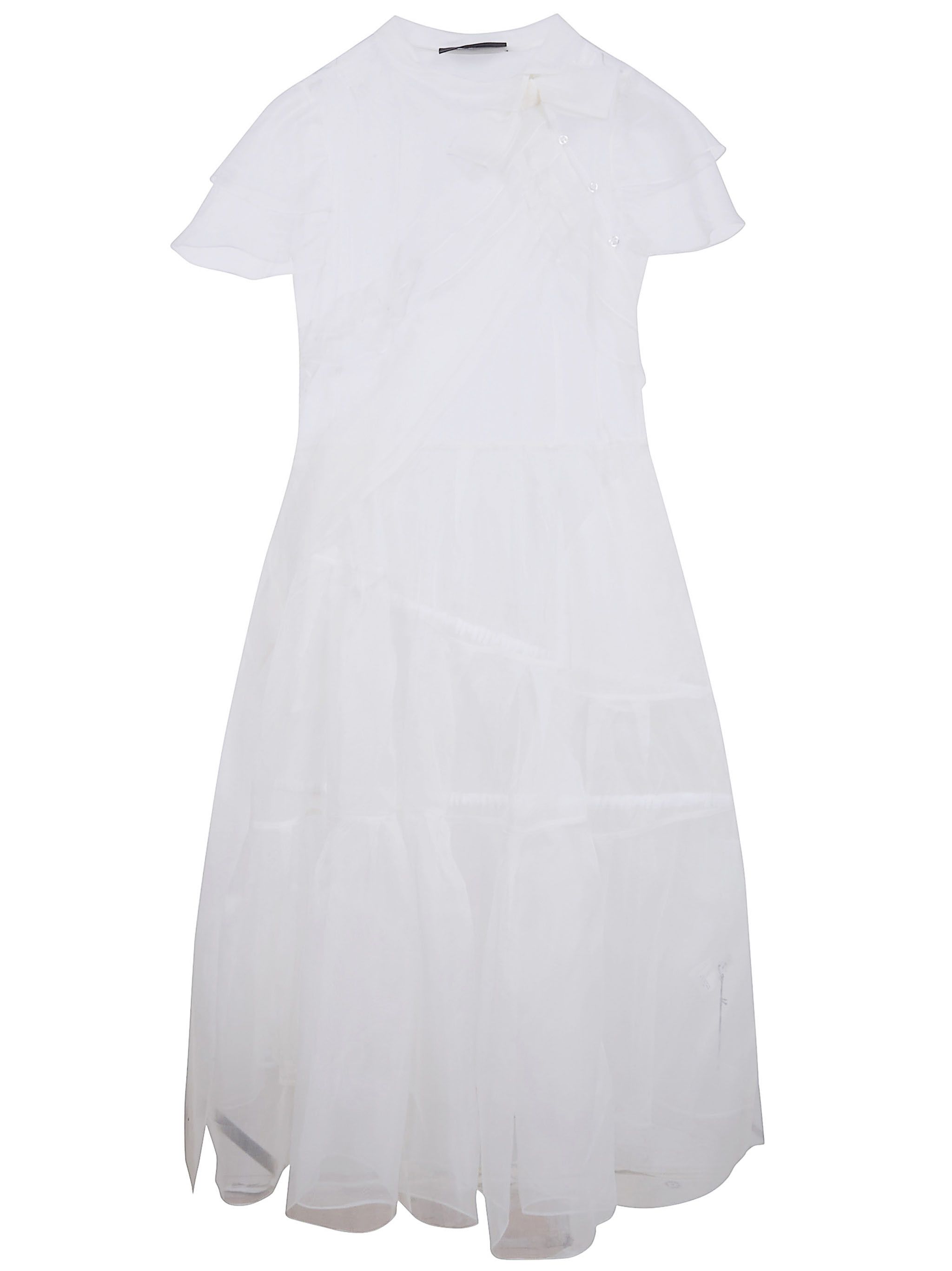 Simone Rocha "SHEER BOW SASH SPLIT HOOP" FLOUNCE DRESS Size S / US 4 / IT 40 - 6 Thumbnail