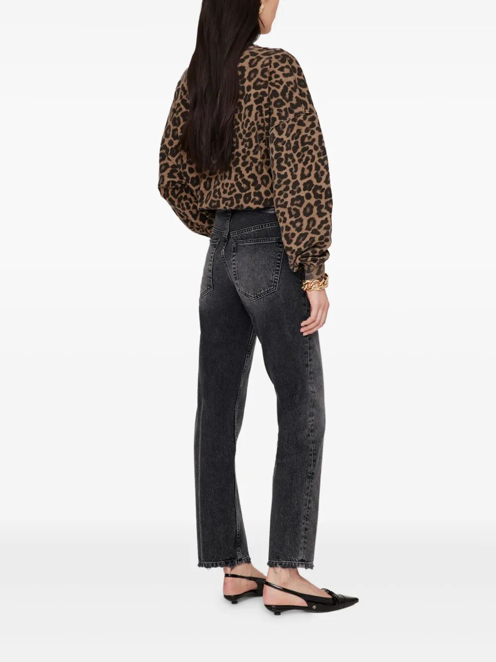 Anine Bing "MILES" BLACK AND BROWN LEOPARD SWEATSHIRT Size M / US 6-8 / IT 42-44 - 7 Thumbnail