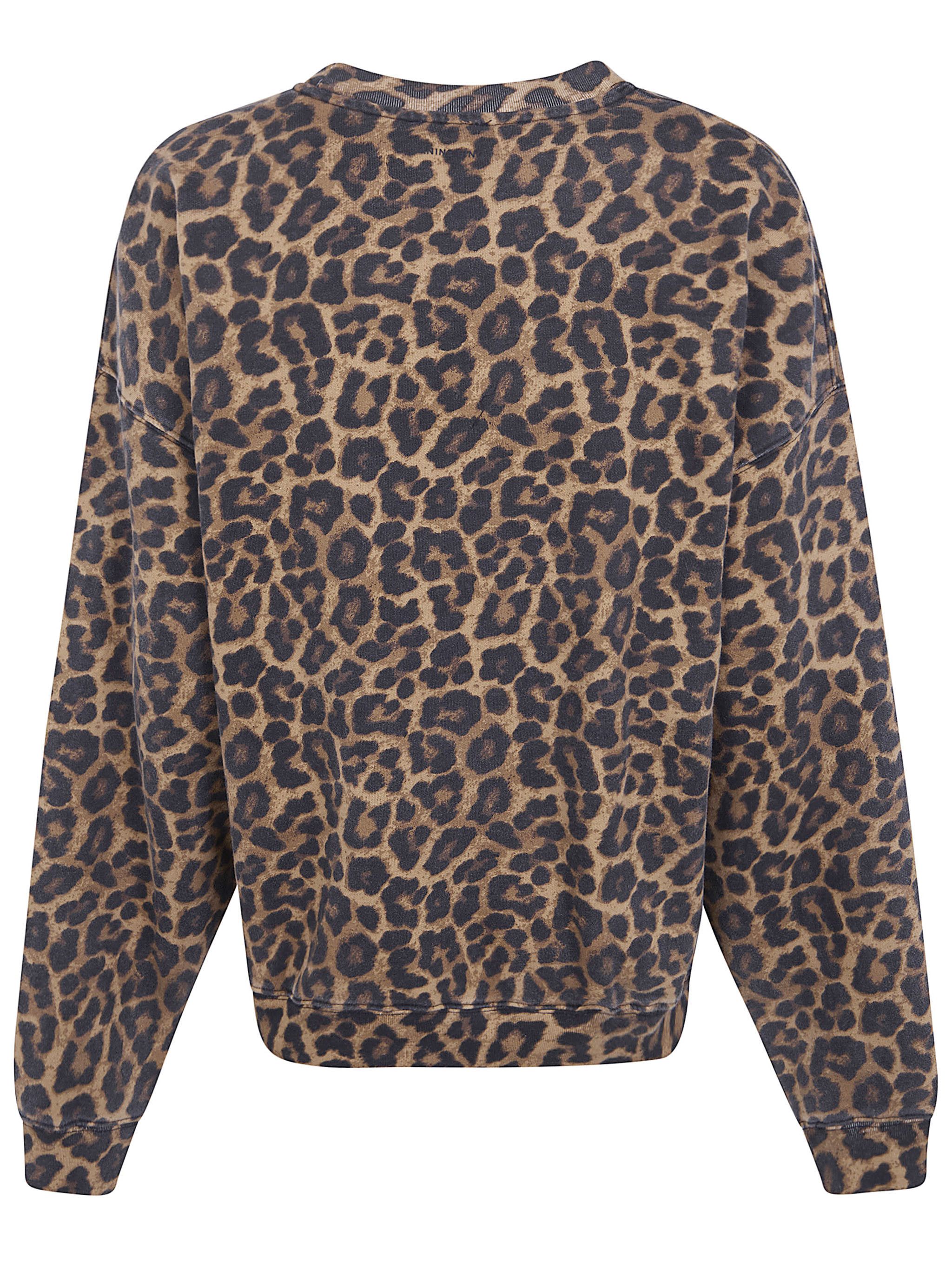 Anine Bing "MILES" BLACK AND BROWN LEOPARD SWEATSHIRT Size M / US 6-8 / IT 42-44 - 2 Thumbnail