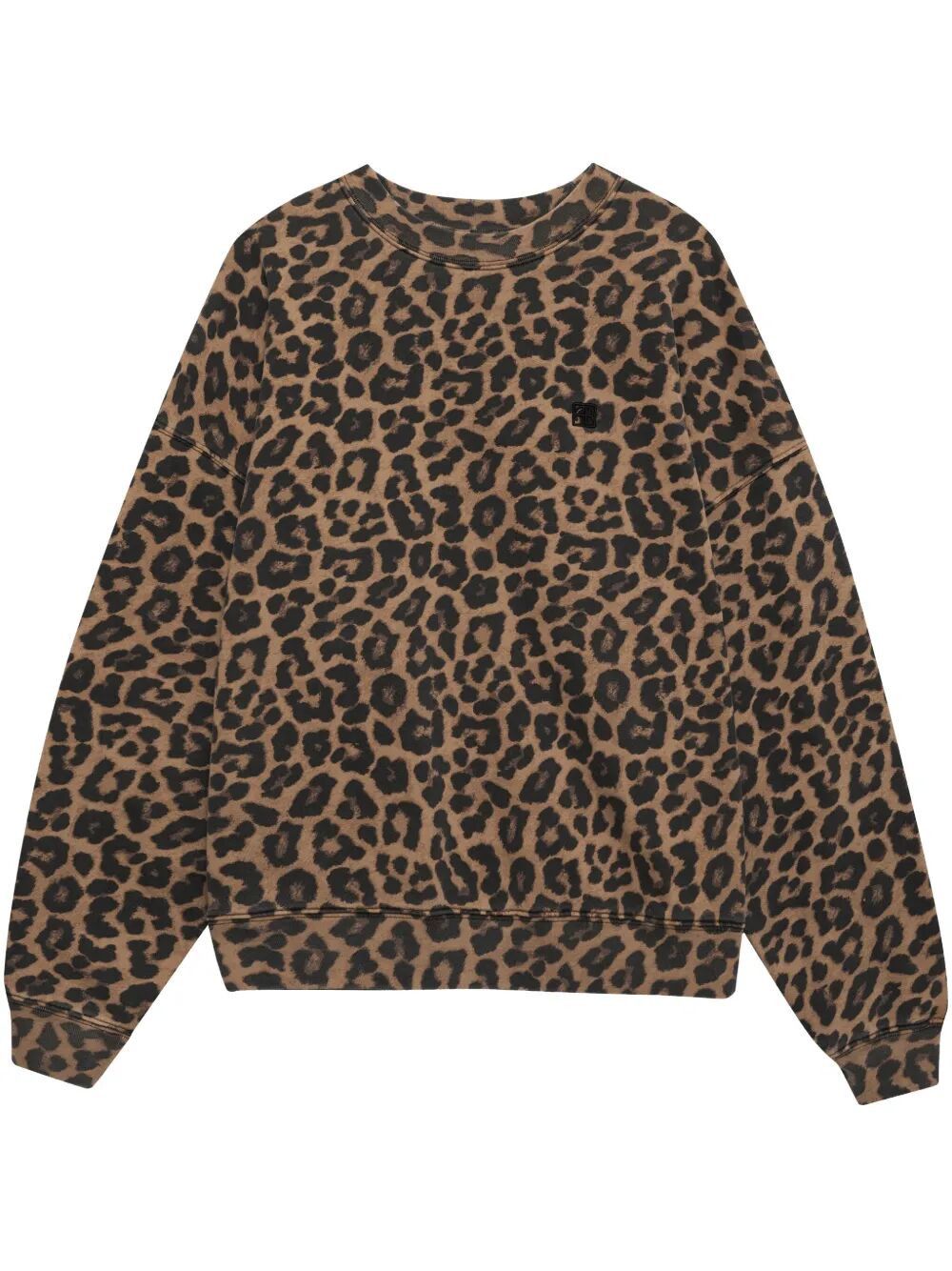 Anine Bing "MILES" BLACK AND BROWN LEOPARD SWEATSHIRT Size M / US 6-8 / IT 42-44 - 4 Thumbnail