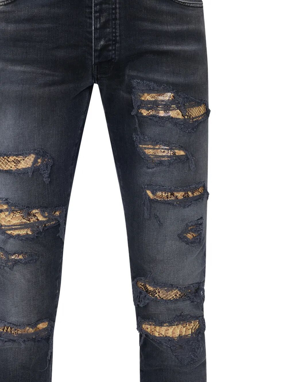 Amiri "SNAKE THRASHER" SKINNY JEANS Size US 30 / EU 46 - 2 Thumbnail