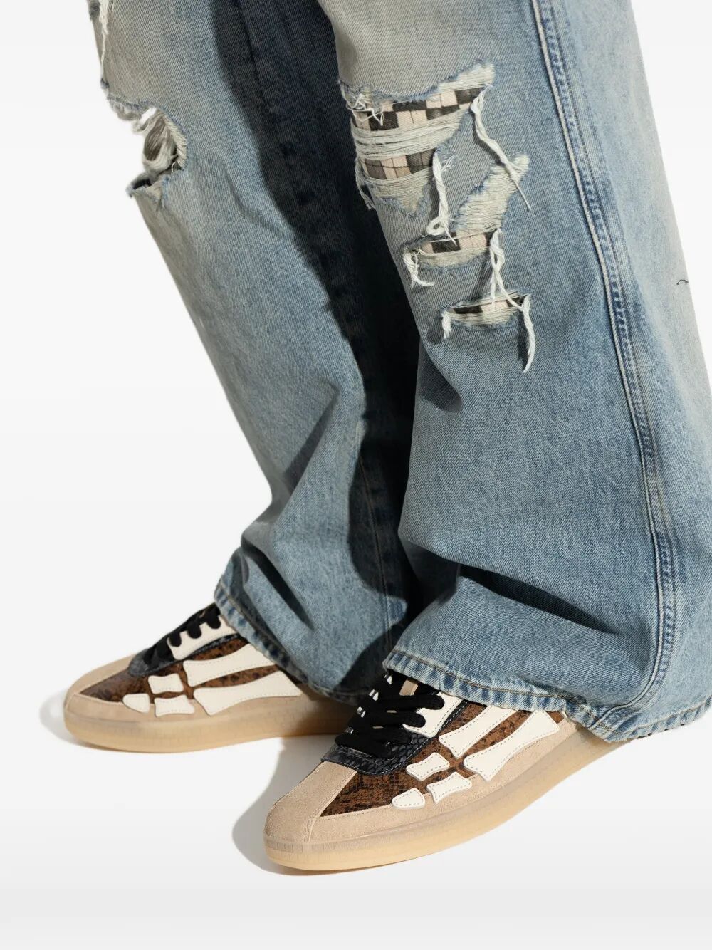 Amiri "SNAKE PACIFIC BONES" LOW TOP SNEAKERS Size US 11 / EU 44 - 5 Thumbnail