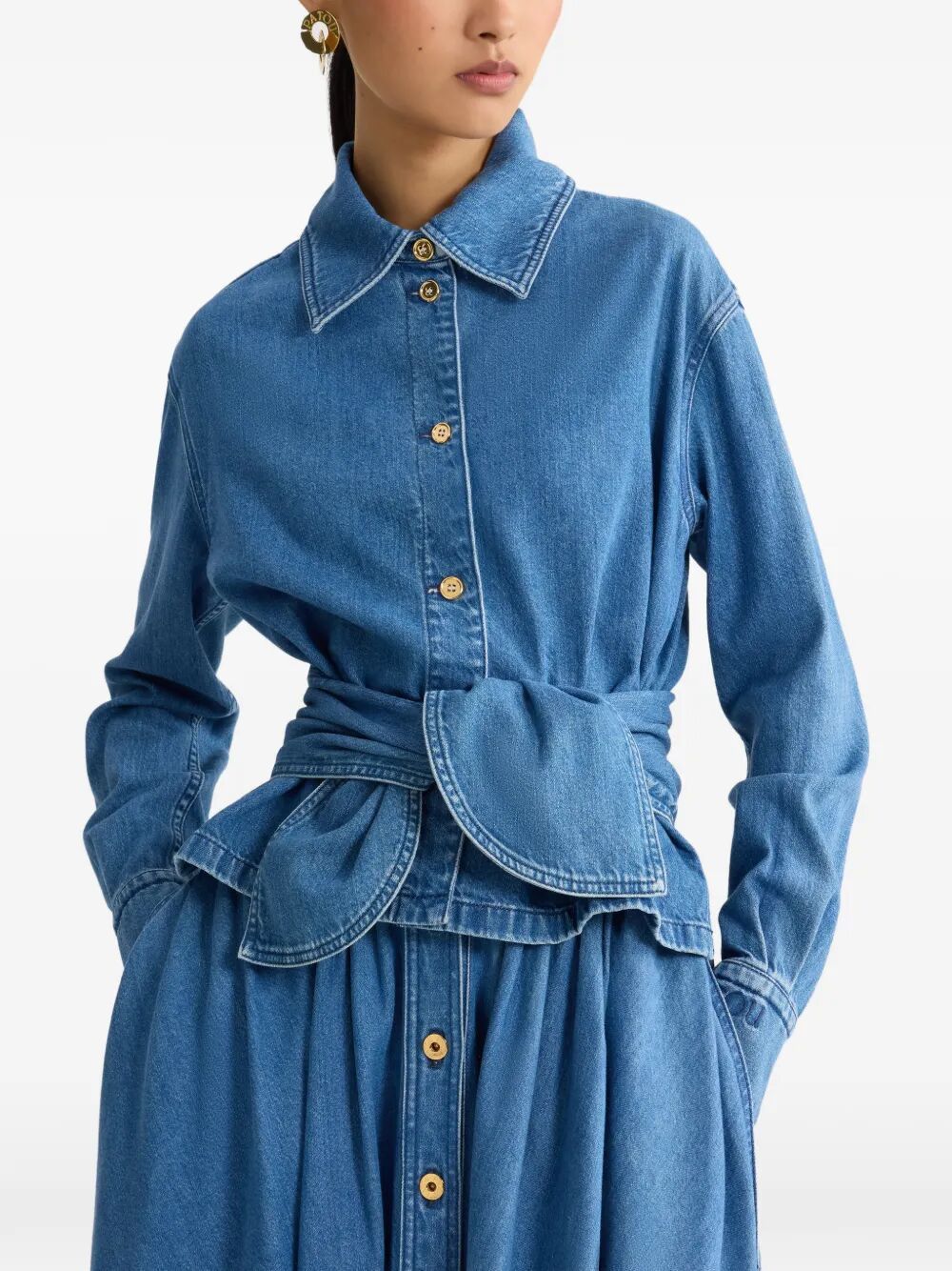 Patou LONG SLEEVES KNOT SHIRT Size M / US 6-8 / IT 42-44 - 2 Thumbnail