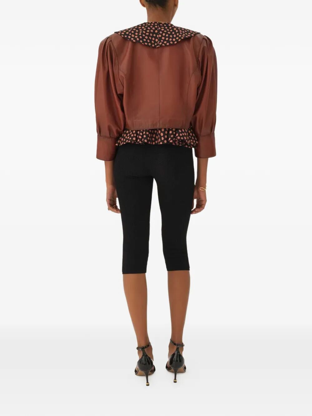 Chloe CROPPED LEATHER ROUND NECK JACKET Size M / US 6-8 / IT 42-44 - 2 Thumbnail