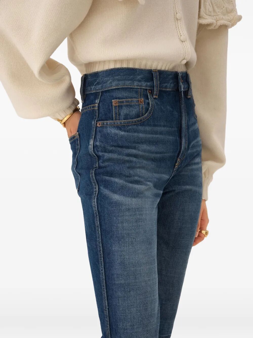 Chloe "CAPRI" HIGH WAISTED JEANS Size 25" / US 0 / IT 36 - 4 Thumbnail