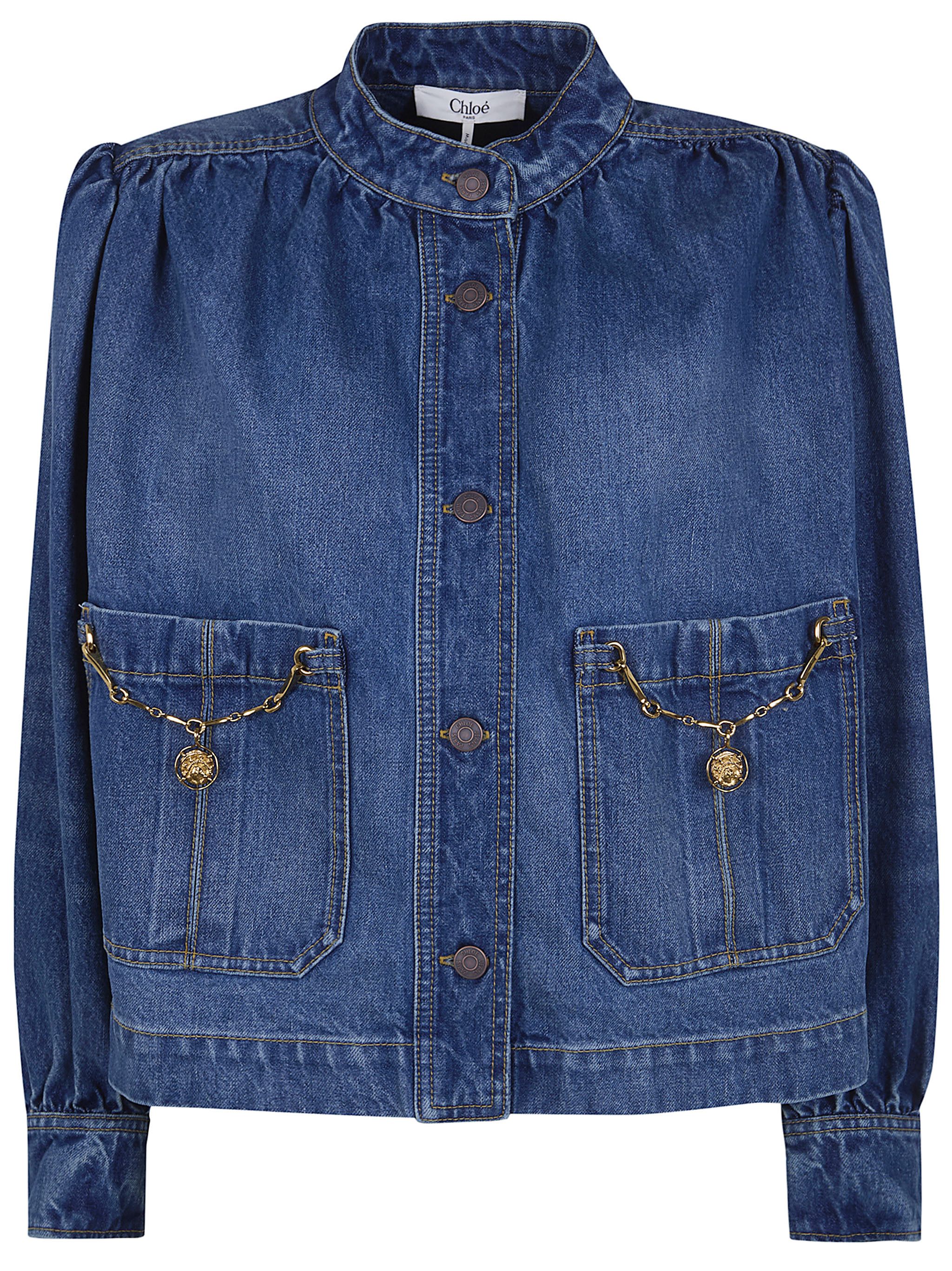 Chloe SQUARED FIT FRONT POCKETS DENIM JACKET Size M / US 6-8 / IT 42-44 - 6 Thumbnail