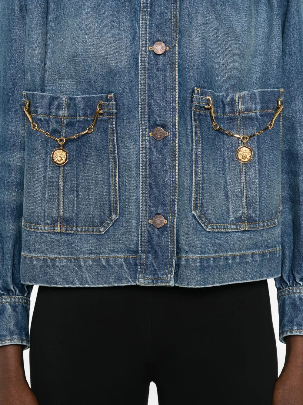 Chloe SQUARED FIT FRONT POCKETS DENIM JACKET Size M / US 6-8 / IT 42-44 - 3 Thumbnail